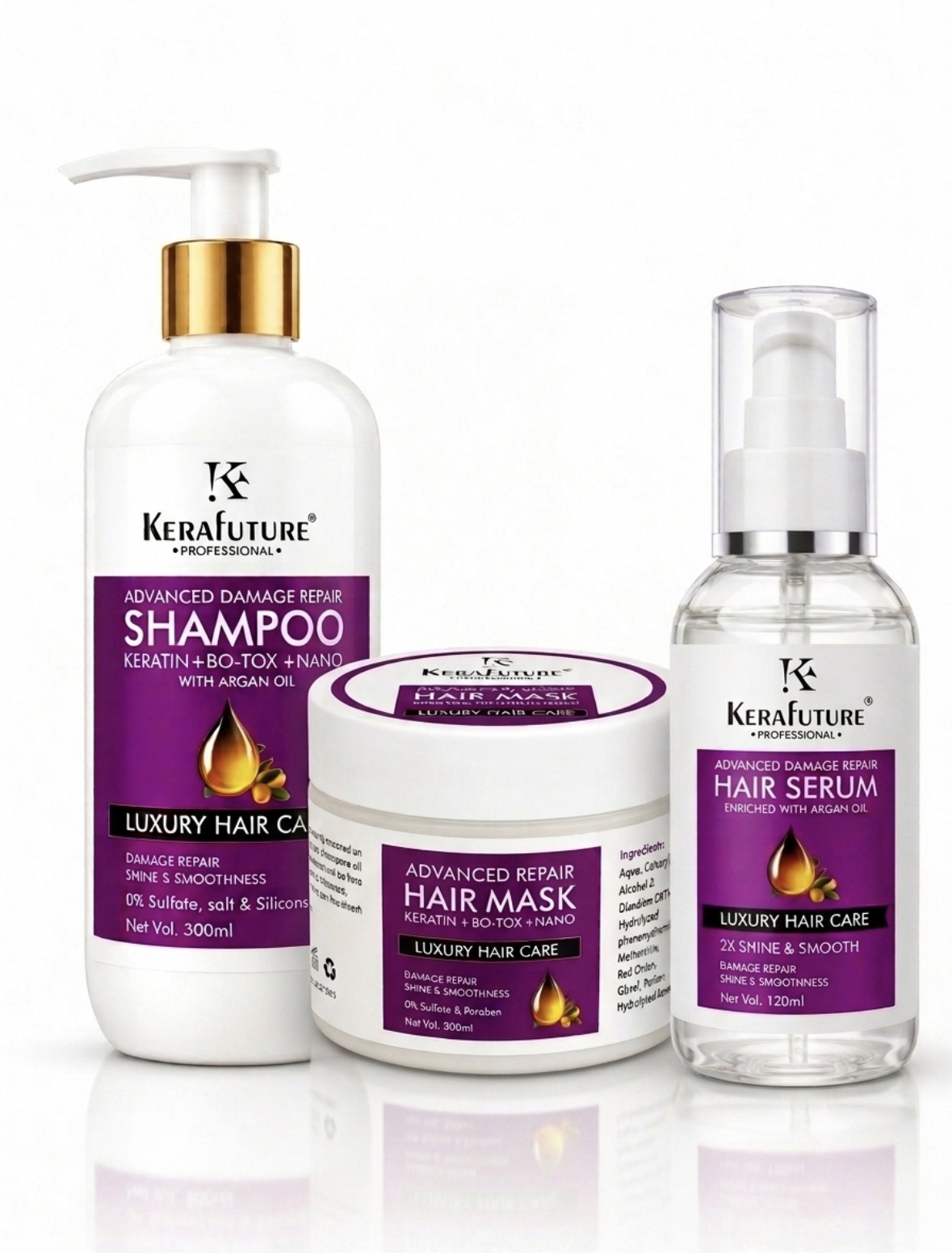KeraFuture Professional Advanced Damage Repair Hair Care Combo